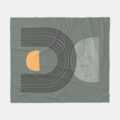 Boho Abstract Rainbow Illustration Design Fleece Blanket (Front (Horizontal))