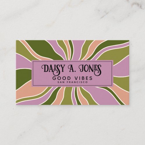 Boho Abstract Retro  Business Card