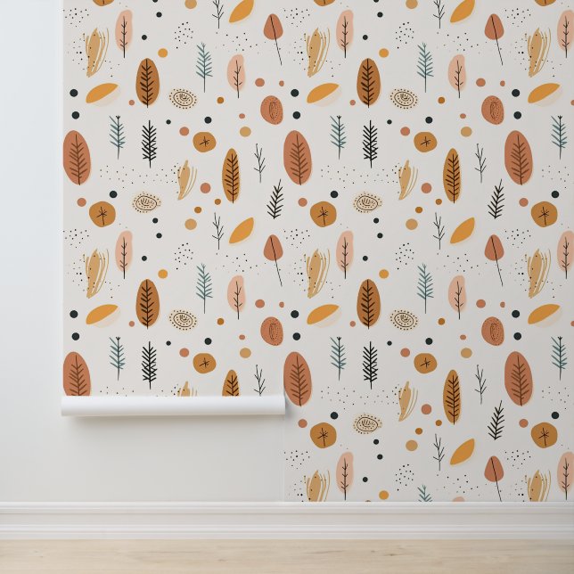 Boho Abstract Retro Trendy Collection Wallpaper (Application)
