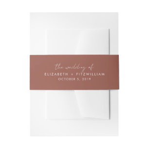 Boho Abstract   Rust Maple Couples Wedding Of Invitation Belly Band