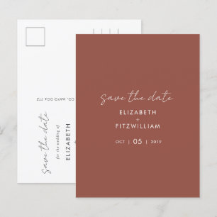 Boho Abstract   Rust Maple Save the Date Postcard