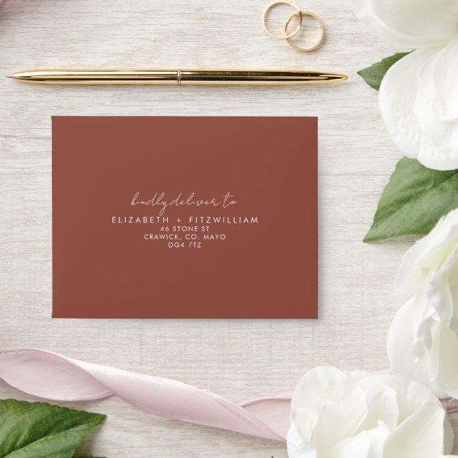 Boho Abstract | Rust Maple Self-Addressed Envelope (Wedding)