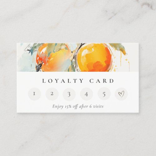 Boho Abstract Sketchy Orange 6 Loyalty  Business Card