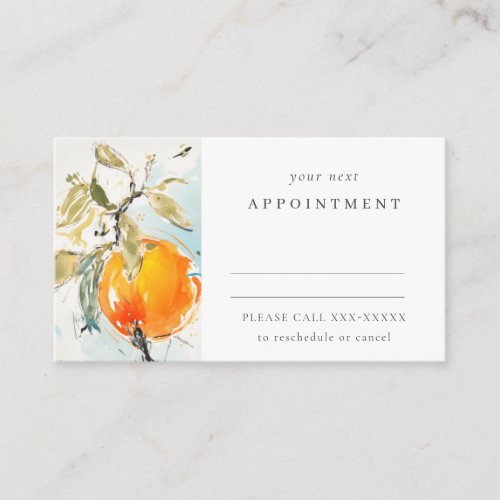 Boho Abstract Sketchy Orange Garden Appointment Business Card