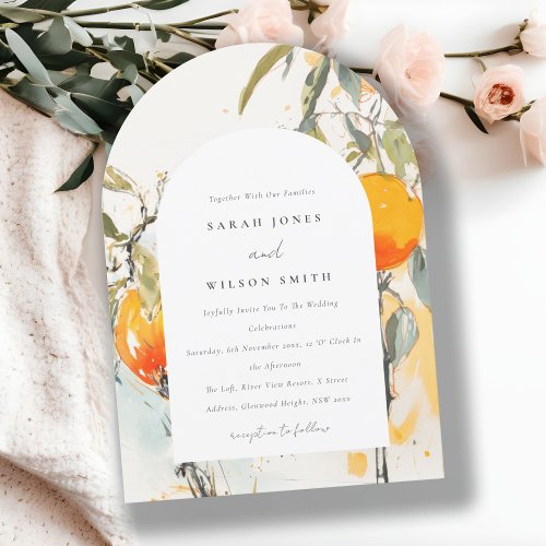 Boho Abstract Sketchy Orange Garden Wedding
