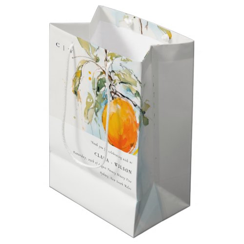 Boho Abstract Sketchy Orange Garden Wedding Medium Gift Bag