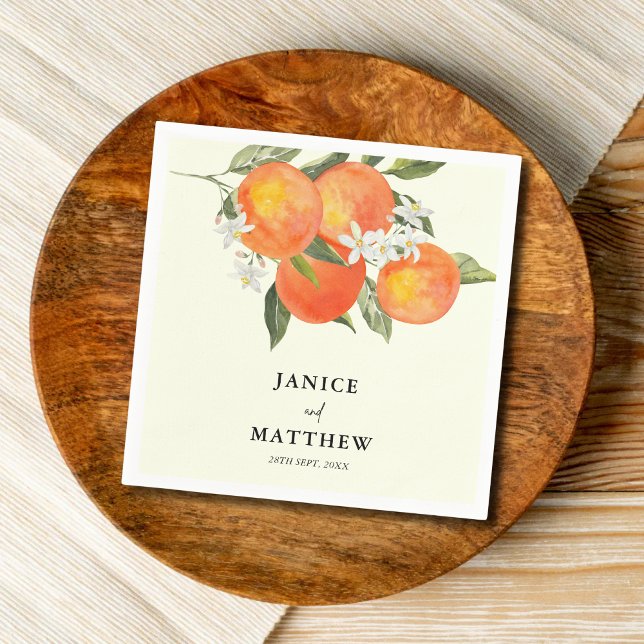 Boho Abstract Sketchy Orange Garden Wedding Napkins (Creator Uploaded)