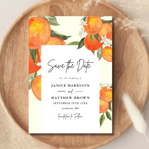 Boho Abstract Sketchy Orange Garden Wedding Save The Date