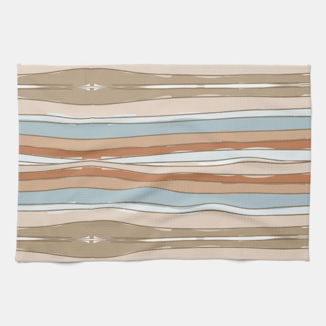 Boho Abstract Stripes Kitchen Towel (Horizontal)