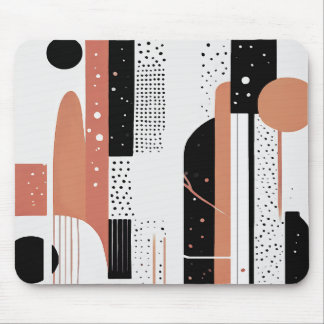 boho abstract terracotta circles and shapes mouse pad