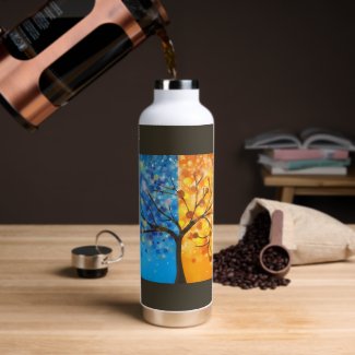 Boho Abstract Tree Graphic Water Bottle