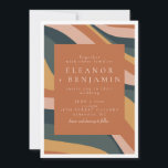 Boho Abstract Wavy Lines Terracotta Green Wedding  Invitation<br><div class="desc">Earthy Boho Abstract Wavy Swirl Lines Terracotta and Green Wedding Invitation</div>