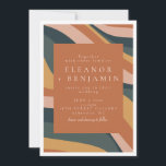 Boho Abstract Wavy Lines Terracotta Green Wedding  Invitation<br><div class="desc">Earthy Boho Abstract Wavy Swirl Lines Terracotta and Green Wedding Invitation</div>