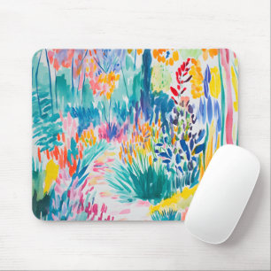 Boho Abstract Wildflower Garden Mouse Pad