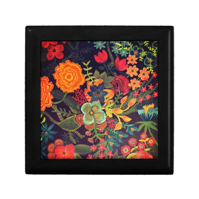 Boho Acrylic Painting Floral Design Gift Box (Front)