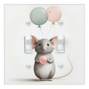 Boho Adorable Mouse Nursery Kids Room Light Switch Cover