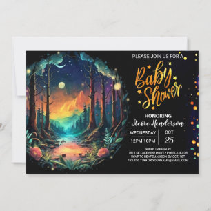 Boho Adventure Awaits Woodland Baby Shower Invitation