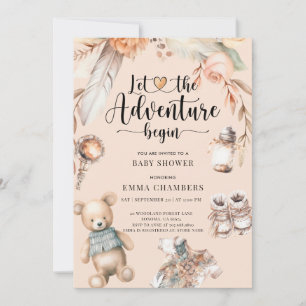 Boho Adventure Begins Baby Shower Gender Neutral Invitation