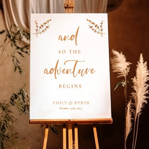 Boho Adventure Burnt Orange Wedding Welcome Sign