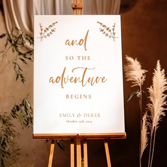 Boho Adventure Burnt Orange Wedding Welcome Sign (Creator Uploaded)