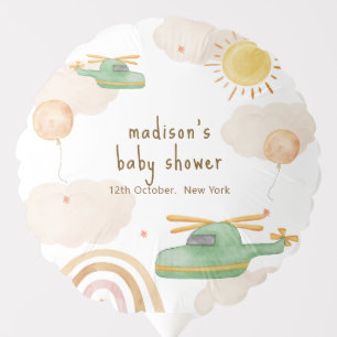 Boho Adventure Helicopter Airplane Baby Shower Balloon