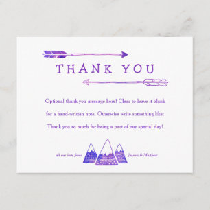 Boho Adventure Thank You Card for Girl Baby Shower