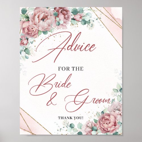 Boho Advice for the bride and groom game sign