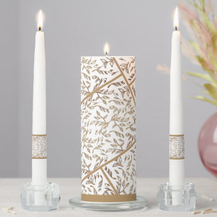 Boho Aesthetic Floral White Unity Candle Set