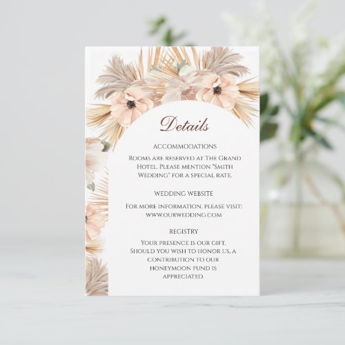 Boho Aesthetic Half Arch Desert Botanical Detail  Enclosure Card