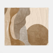 Boho Aesthetic Mountain Landscape Modern Art Fleece Blanket (Front (Horizontal))