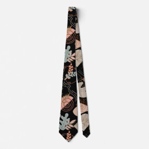 BOHO Aesthetic Pattern A11 Black BG Neck Tie