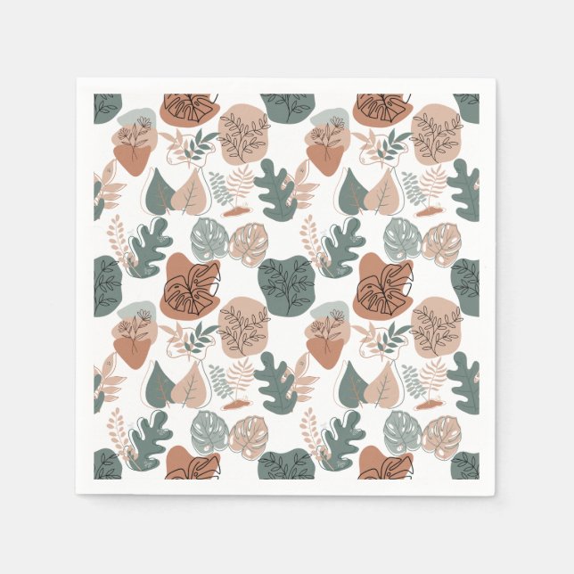 BOHO Aesthetic Pattern A12x4.white Napkins (Front)