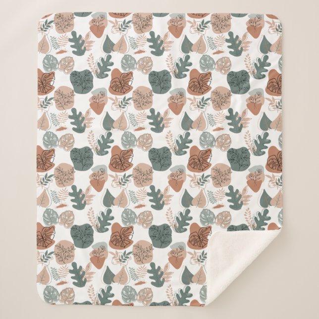 BOHO Aesthetic Pattern A12x4.white Sherpa Blanket (Front)