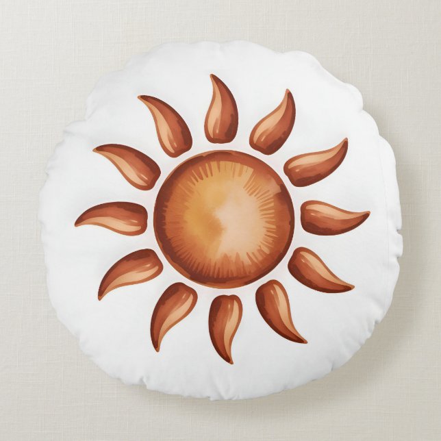 Boho Aesthetic Rainbow Party Round Pillow (Front)