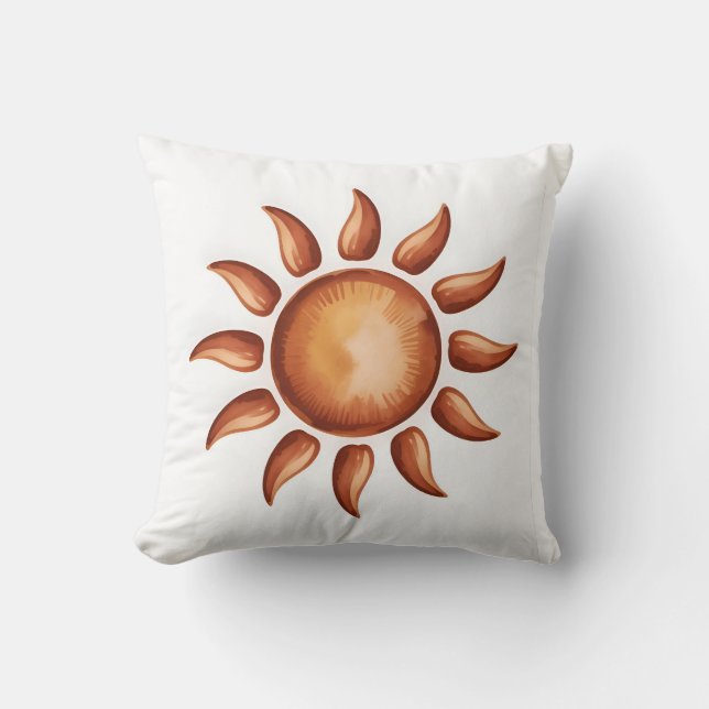 Boho Aesthetic Rainbow Party Throw Pillow (Front)