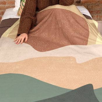 Boho Aesthetic Sunset Modern Art Fleece Blanket by ironydesignphotos at Zazzle