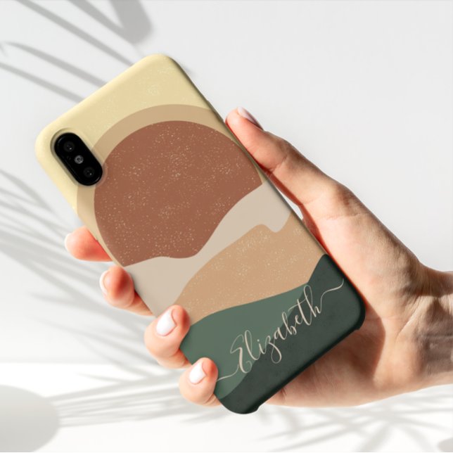 Boho Aesthetic Sunset Modern Art Personalized Case-Mate iPhone Case