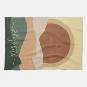 Boho Aesthetic Sunset Modern Art Personalized Kitchen Towel (Horizontal)