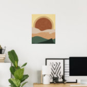Boho Aesthetic Sunset Modern Art Poster (Home Office)
