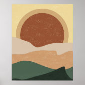 Boho Aesthetic Sunset Modern Art Poster (Front)