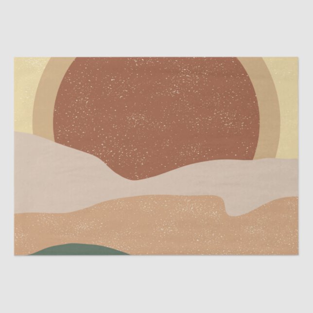Boho Aesthetic Sunset Modern Art Tissue Paper (Front)
