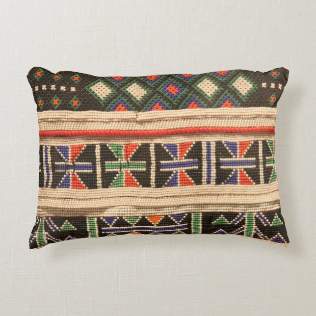 Boho African Tribal Accent Pillow (Front)
