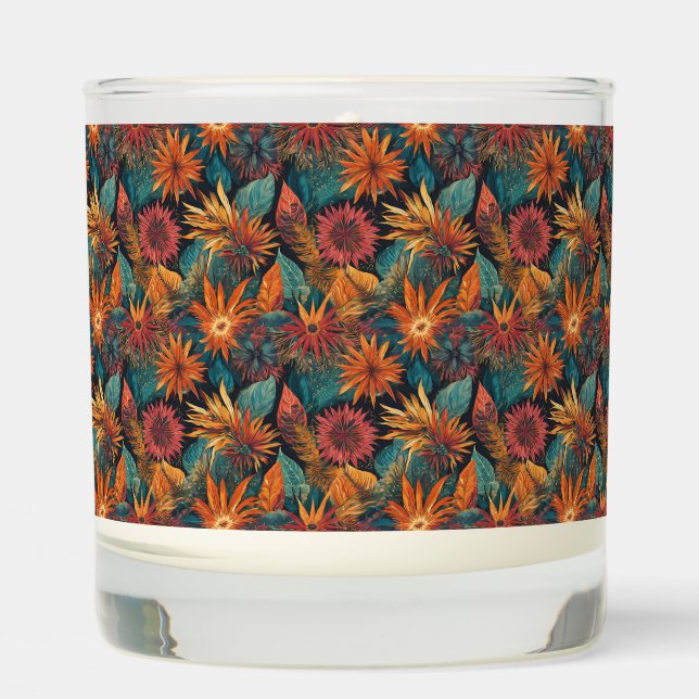 Boho AI Generated Floral Patterned Candle  (Front)