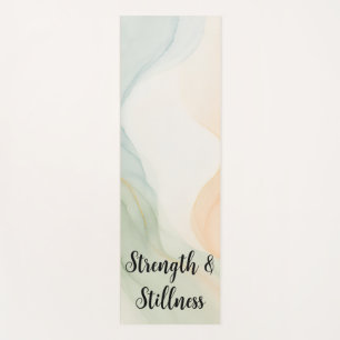 Boho Alcohol Ink Mindful Calming Minimalist Quote Yoga Mat