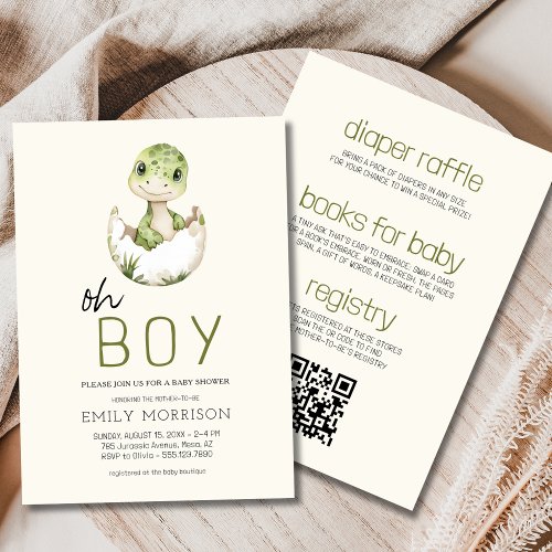 Dinosaur baby shower invitation
