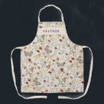 Boho All-Over Print Apron<br><div class="desc">This stylish & elegant Boho All-Over Print Apronfeatures gorgeous hand-painted watercolor boho rustic dried grass, sage greenery, a cute butterfly, and vintage wildflowers in shades of rust, terracotta, purple, blue, and burnt orange, which are stunning details to add to your modern boho-chic birthday. Find coordinating items in the Rustic Boho...</div>