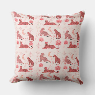 Boho Aloe Moon Throw Pillow