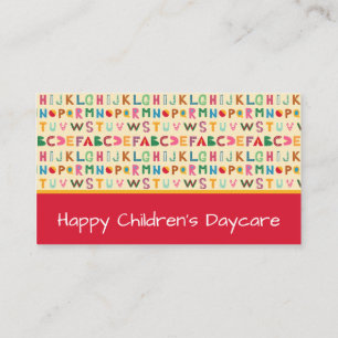 Boho Alphabet Daycare Business Card