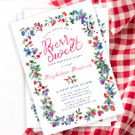 Boho Americana Berry Sweet Summer 90th Birthday Invitation<br><div class="desc">Just in time for Summer 2024, our brand new Summer Berry Bliss collection. Red, white and blue Americana meets Boho Chic. Strawberries, raspberries and blueberries on a white background create a patriotic vibe in this berry botanical frame. Berry Sweet is written in a playful and casual red script that matches...</div>