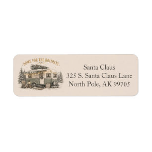 Boho Americana Christmas Camper Mail Label